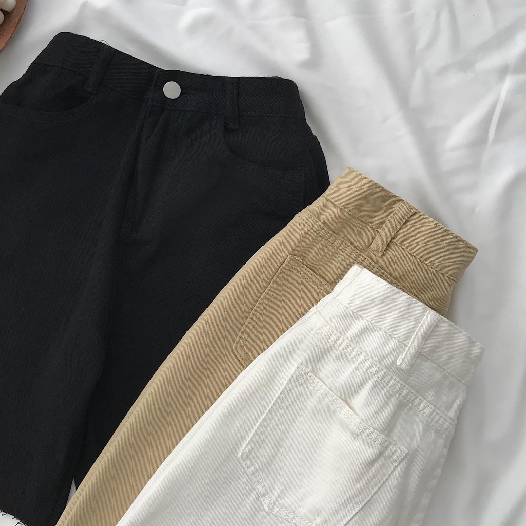 Quần Short Lửng Nữ Ticoo Rách Gấu Phong Cách Basic Quần Sooc Đùi Nữ Trẻ Trung Tôn Dáng Cực Xinh 2834