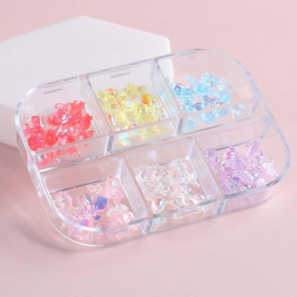 Phụ Kiện Trang Trí Móng Tay Nghệ Thuật Hình Hoa Hồng Bằng Resin Màu Hồng Phong Cách Hàn Quốc