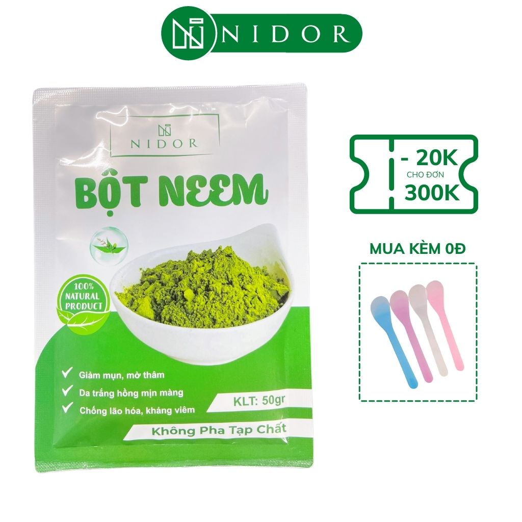 Bột Lá Neem Ấn Độ 50g - Da sáng mịn, giảm mụn mờ thâm