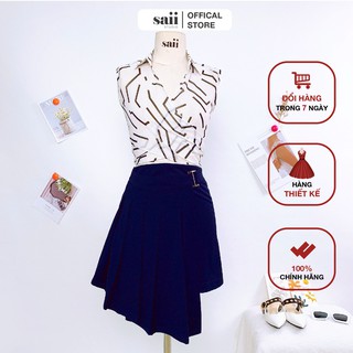 Áo sơ mi công sở SAII áo sơ mi nữ tay ngắn dáng croptop AO112