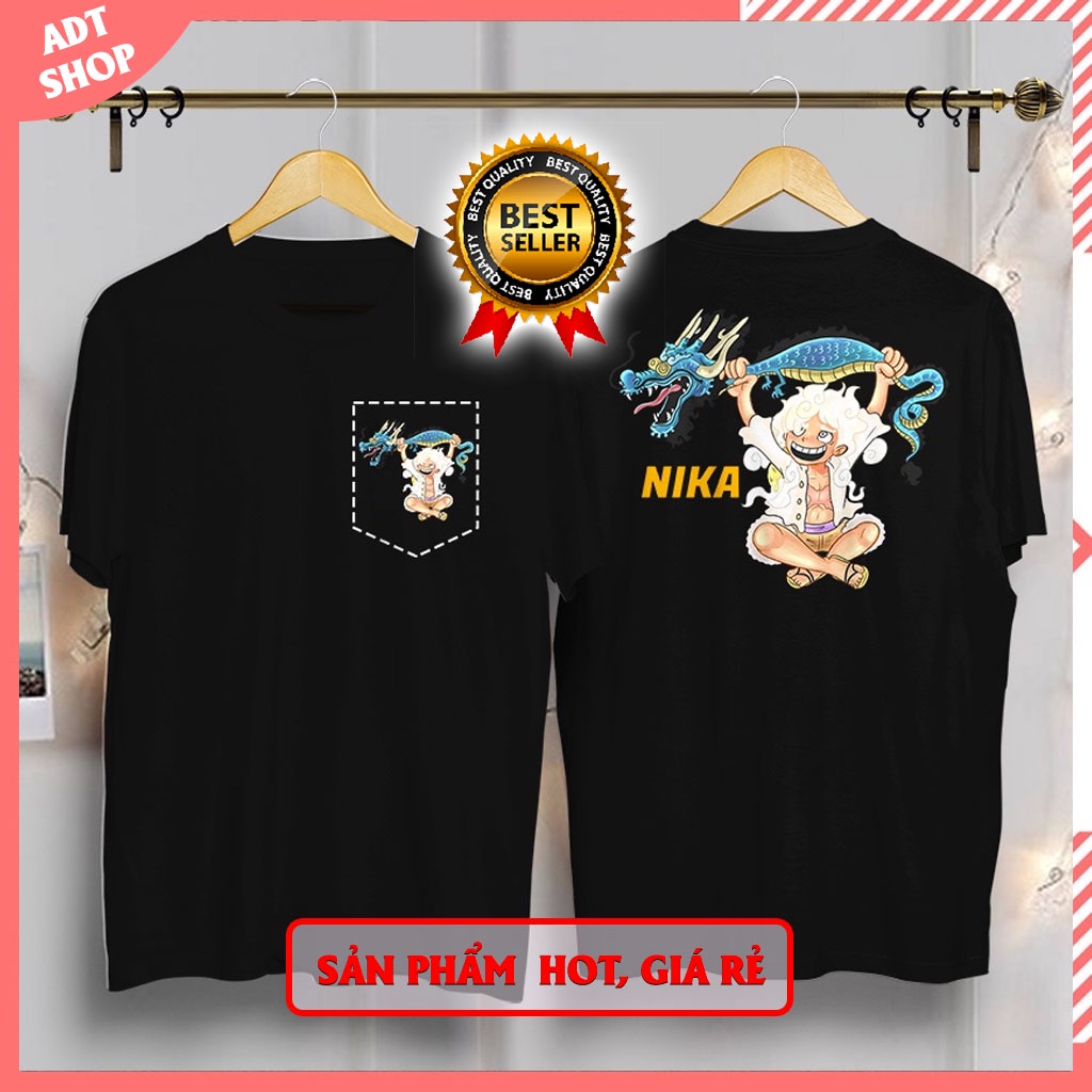 Áo thun unisex nam nữ form rộng in hình Luffy Gear 5 vs Kaido chipi One Piece độc đẹp giá rẻ