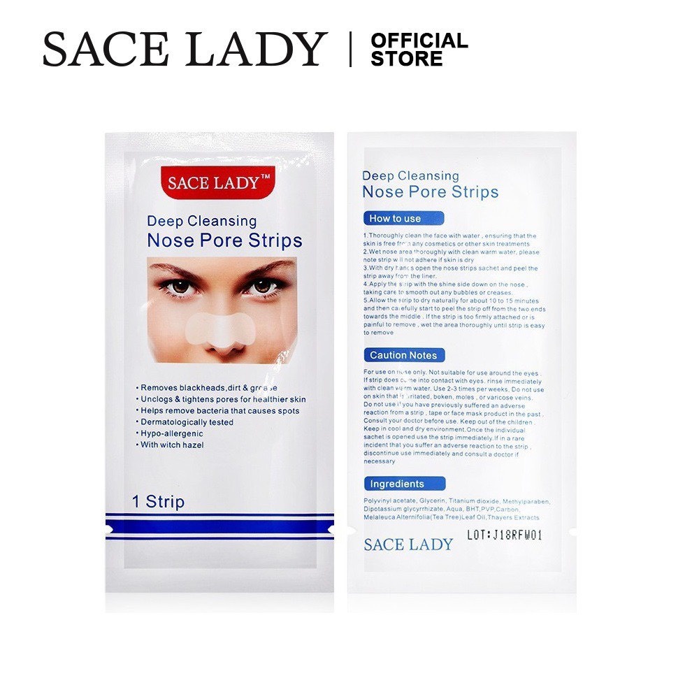 Miếng Dán Lột Mụn Đầu Đen SACE LADY Làm Sạch Sâu Lỗ Chân Lông Cho Vùng Mũi 2g - SLNS