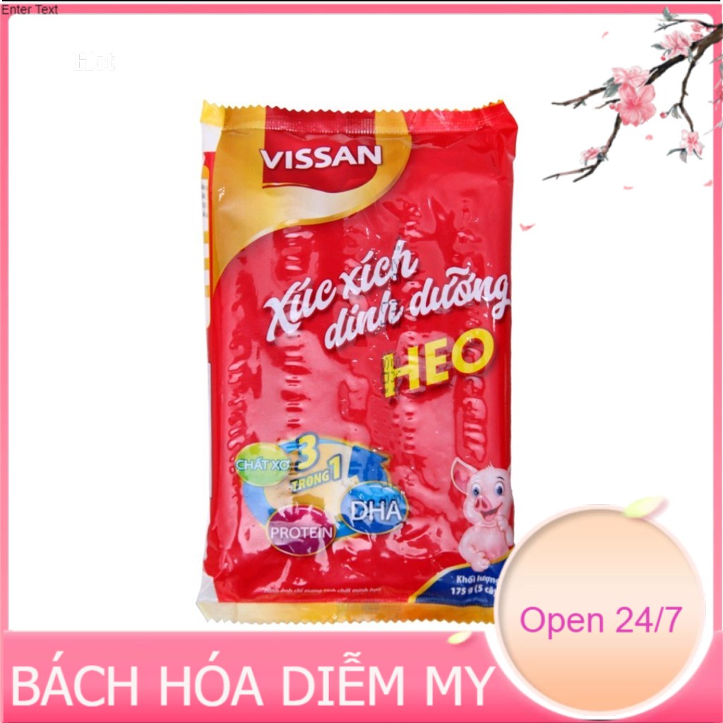 (FREESHIP Từ 50K) Xúc Xích Heo Dinh Dưỡng Vissan gói 175g (5 cây x 35g).