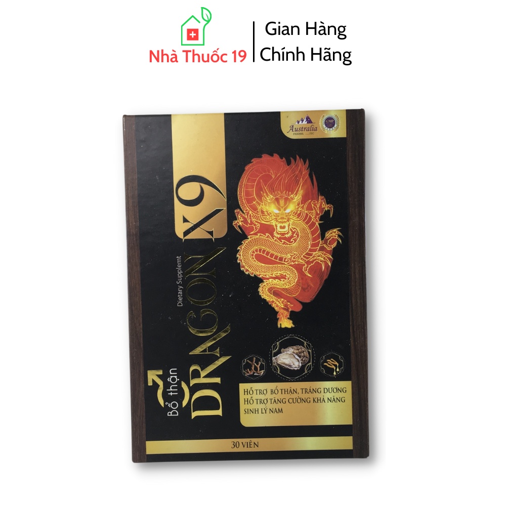 Tăng Cường Sinh Lý Nam Dragon X9 - Bổ Thận Tráng Dương, Tăng Khả Năng Sinh Lý Nam, Giảm Tiểu Đêm Tiểu Rắt (Hộp 30 Viên)