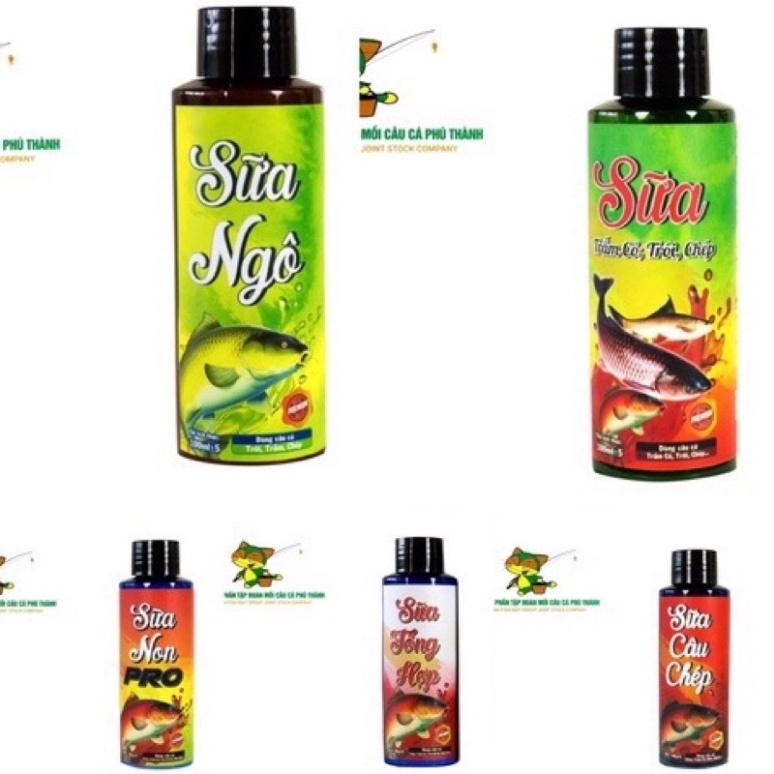 Hương Liệu Câu Cá Phú Thành Sữa Ngô,Sữa Trắm Cỏ Trôi Chép,Sữa Non Pro , Sữa Câu Chép,Sữa Tổng Hợp - Mồi Câu Phú Thành