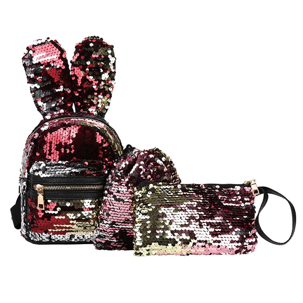 Set ba lô , túi đeo chéo và ví nhỏ đính sequin lấp lánh thời trang dành cho nữ