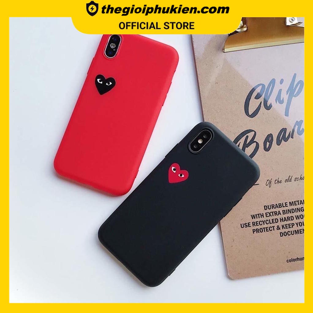 Ốp lưng iphone Trái Tim Nền Đỏ, Nền Đen ip 6 6s 7 8 plus x xr xs max 11 pro max (a136)
