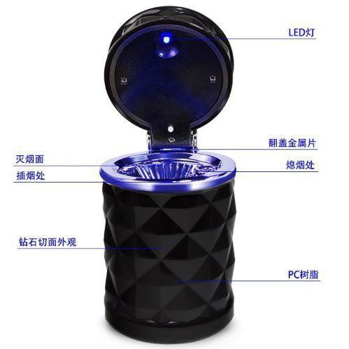 GẠT TÀN THUỐC LÁ TRÊN Ô TÔ CÓ ĐÈN LED CAO CẤP