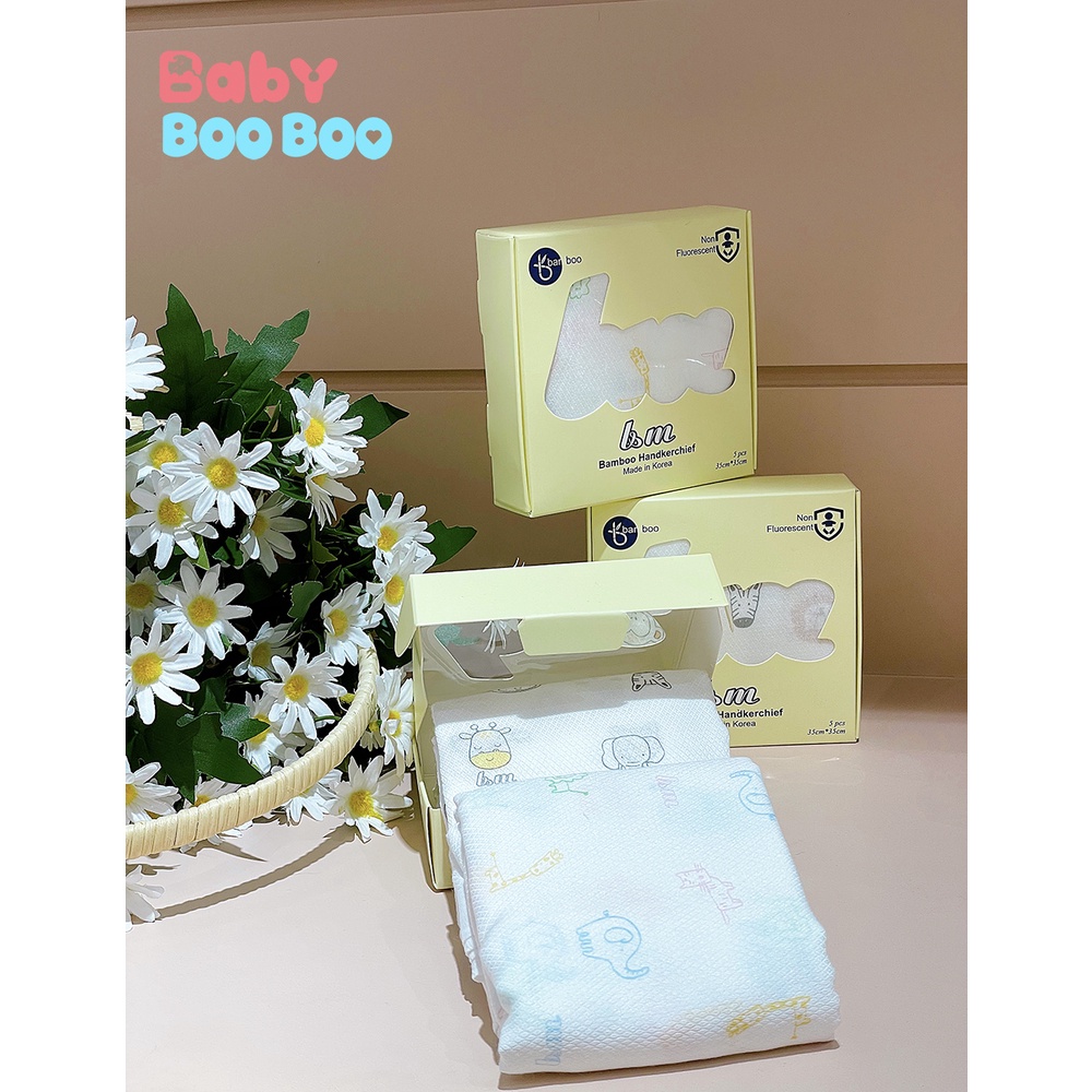 Khăn sữa sợi tre cao cấp b&m Hàn Quốc siêu mềm cho bé từ sơ sinh