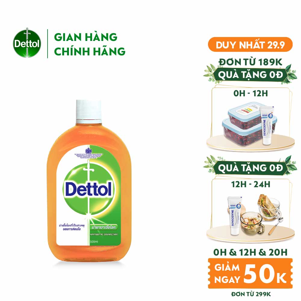 [Mã FMCGDET81 - 8% đơn 150k] Dung dịch diệt khuẩn đa năng Dettol 500ml