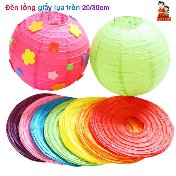 Đèn lồng giấy lụa tròn 20/30 cm trang trí phong cách nhật bản