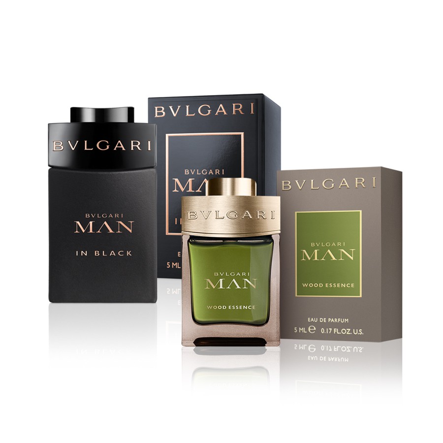 Combo 2 chai nước hoa nam BVLGARI Man Wood Essence EDP 5ml và BVLGARI Man In Black EDP 5ml