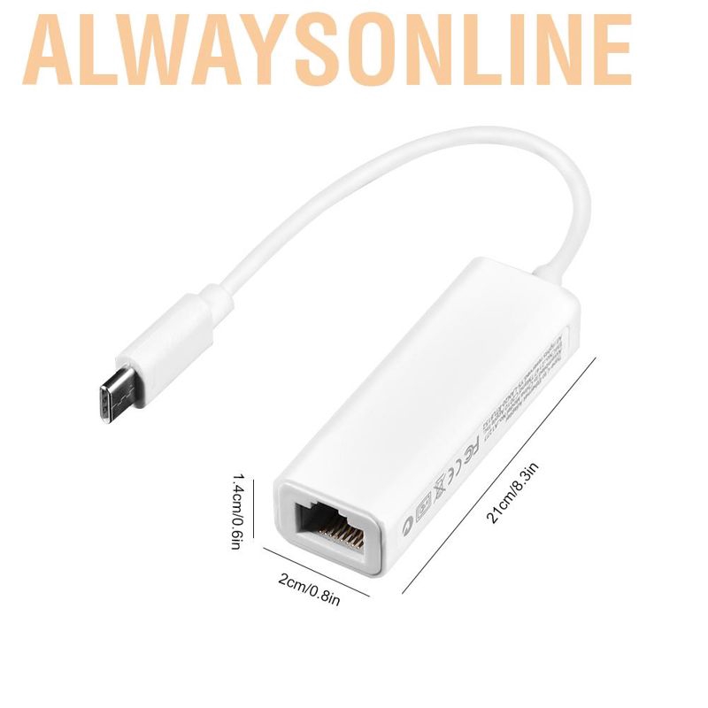 Bộ Chuyển Đổi Usb 3.1 Type-C Sang Rj45 100mbps Ethernet Lan Cho Macbook Usb-C Laptop