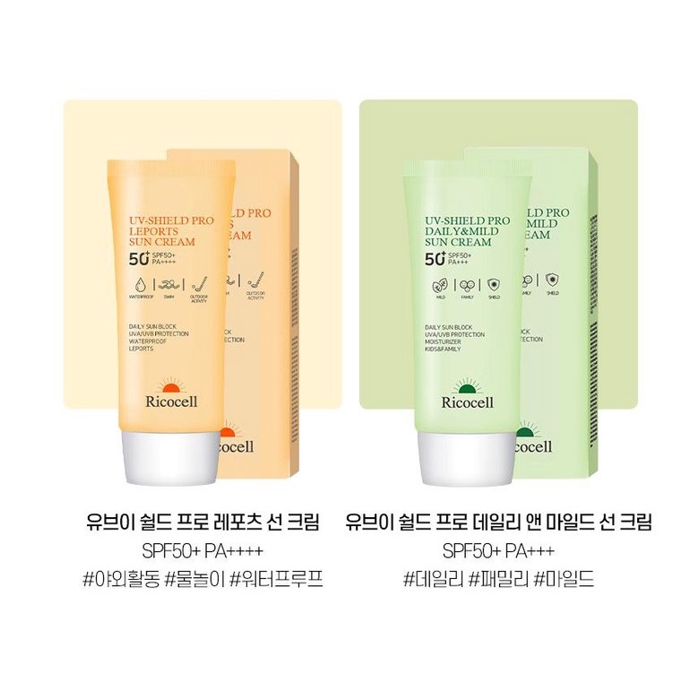 KEM CHỐNG NẮNG FACE & BODY RICOCELL SHIELD PRO SUN CREAM CHO GIA ĐÌNH