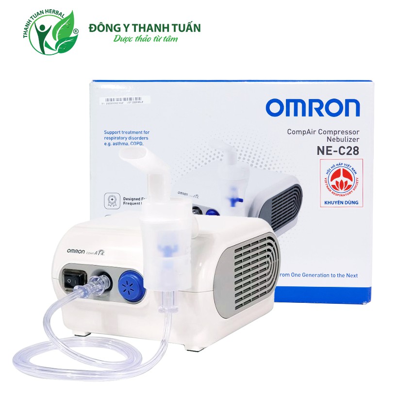 Máy xông mũi họng Omron NE-C28 (khí dung NE-C28 Công nghệ Van Ảo mới nhất tránh lãng phí thuốc) | ThanhTuanMedical