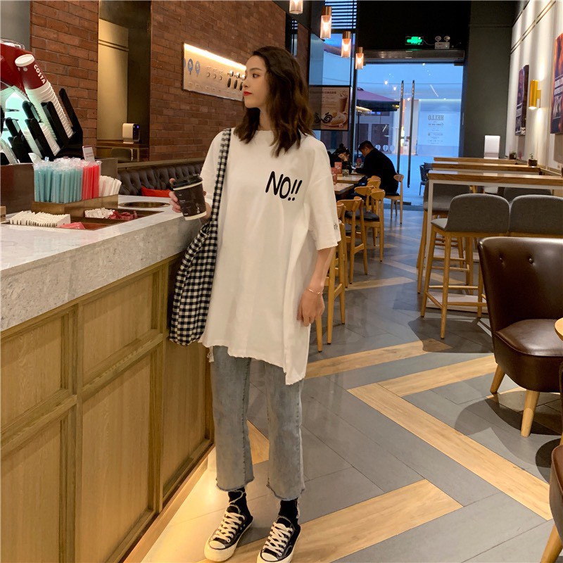 Áo Thun Tay Lỡ In Chữ NO! - Vải Cotton Dày dặn, Co dãn 4 chiều, Thoáng mát - Áo Phông Nam, Nữ | BigBuy360 - bigbuy360.vn