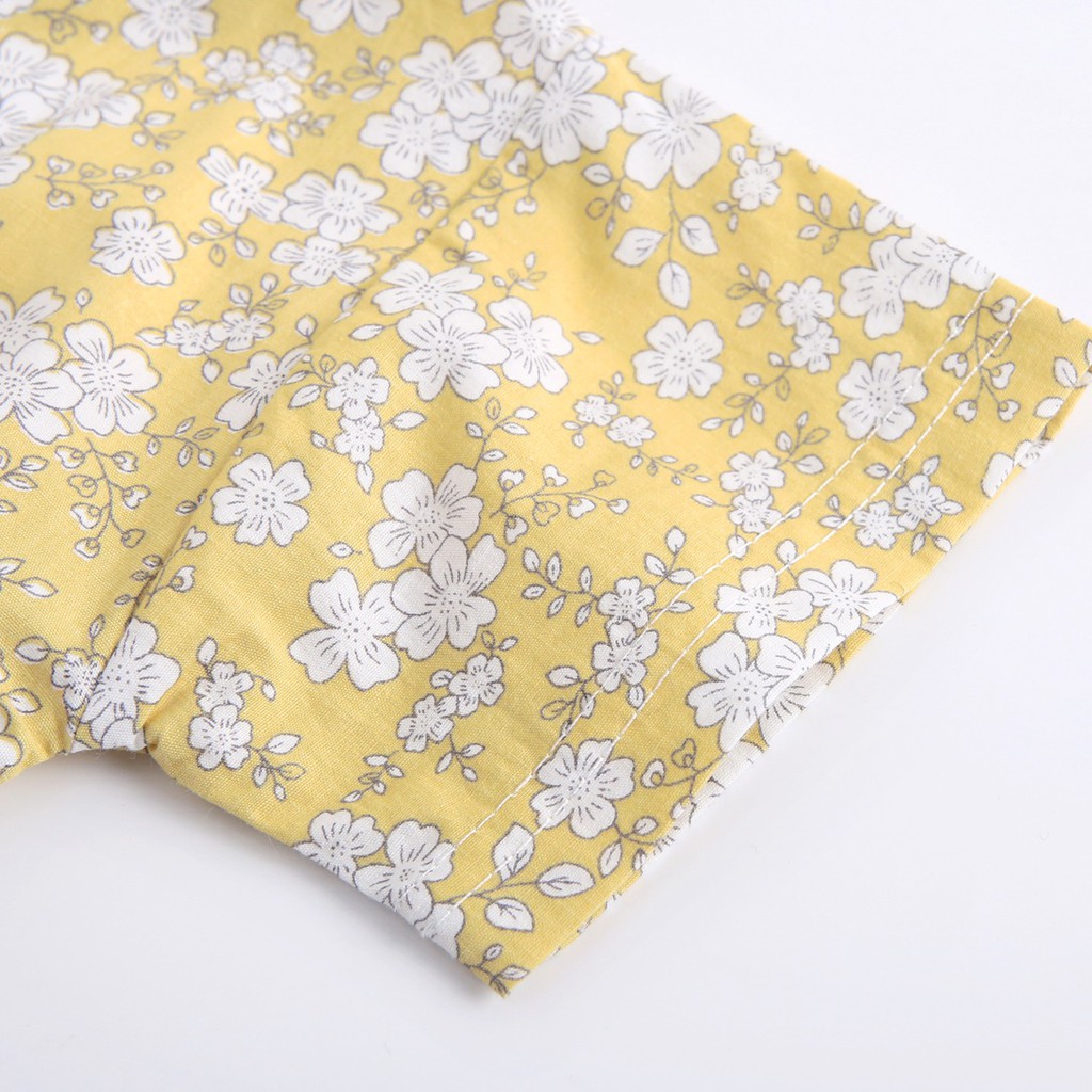 Áo Liền Quần Sanlutoz Họa Tiết Hoa Vàng Thời Trang Mùa Hè Dành Cho Bé