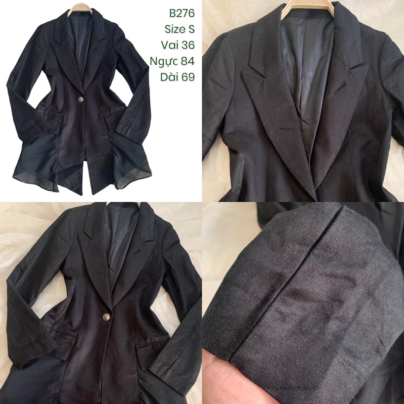 Áo khoác blazer B276 tà phối voan 2hand Hàn si tuyển ảnh thật