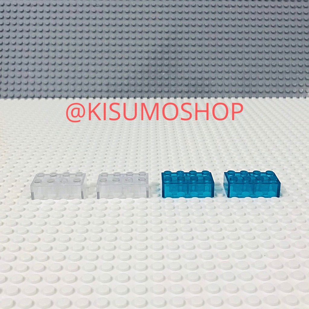 đồ chơi giáo dục lắp ráp logo moc combo 5 gạch cao trong suốt 2x4 NO.157
