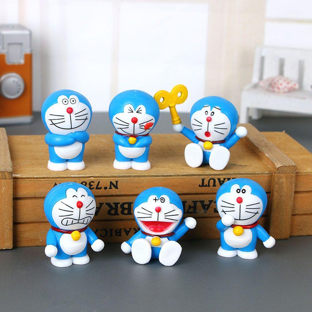 Bộ 6 Mô Hình Nhân Vật Hoạt Hình Doraemon Dùng Trang Trí