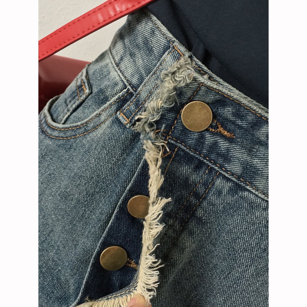 Chân váy jean Dáng Chữ A Lưng Cao Thiết Kế Đơn Giản Thời Trang Theo Phong Cách Hàn Quốc