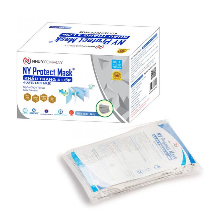 1 HỘP Khẩu trang 4 lớp NY Protect Mask Ngăn ngừa Bụi bẩn Kháng khuẩn Chống nắng Bảo vệ sức khỏe Thương hiệu Như Ý