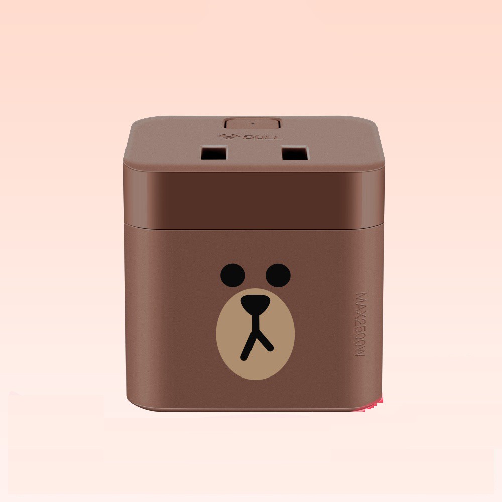 Ổ cắm  Bear Rubiks Cube Line Friends GNV-UU212B Brown