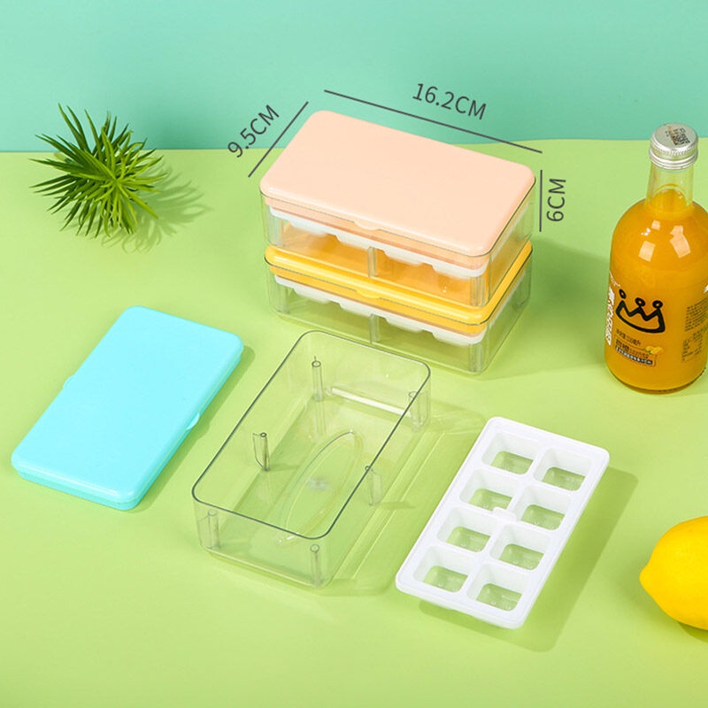 ONLY HOUSE  Khay Làm Đá 8 Ngăn Dạng Nhấn Bằng silicone Sức Chứa Lớn Cho Hộ Gia Đình