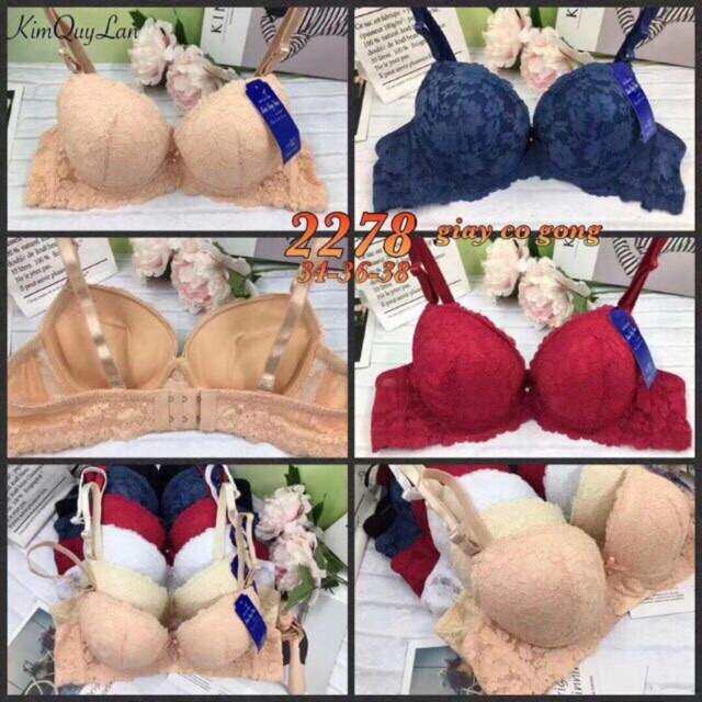 (2278)áo lót ren cúc hoạ mi