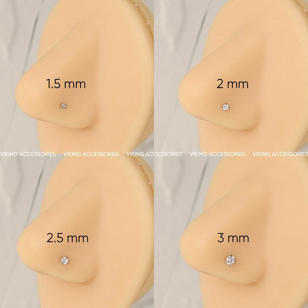 Khuyên Mũi Đính Đá Nhân Tạo Khuyên Cánh Mũi Nostril Thép Không Gỉ