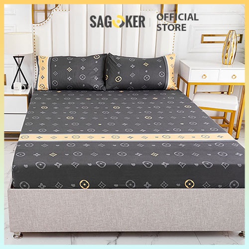 Bộ chăn ga giường Cotton Poly SAGOKER – drap giường nhiều hình dáng, mã CGG928