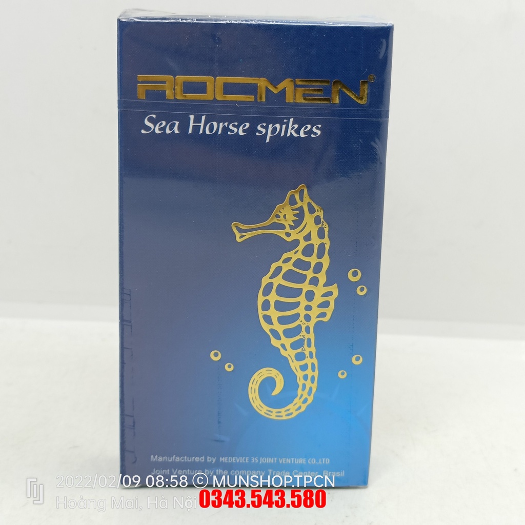 Bao cao su Rocmen xanh Sea Horse spikes kéo dài thời gian quan hệ hộp 10 chiếc