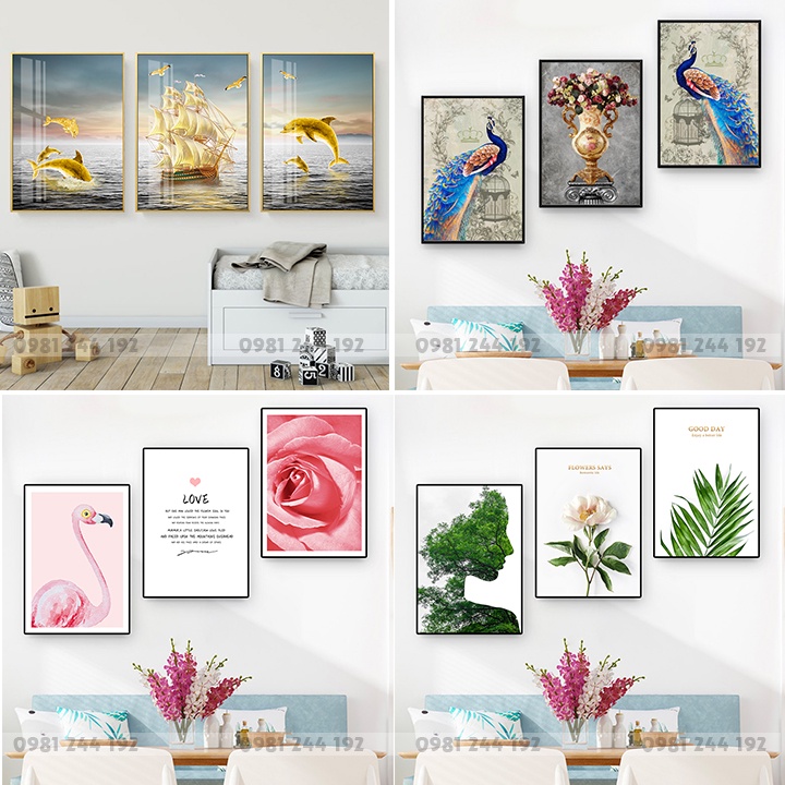 Tranh treo tường trang trí decor phòng khách, cầu thang chất liệu canvas, bảo hành 1 đổi 1 | Xưởng Tranh 3H | BigBuy360 - bigbuy360.vn