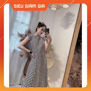 Váy bầu kẻ caro☘️có cổ cách điệu ☘️mặc được 2 kiểu điệu đà☘️, dáng suông  freesize 48-68kg