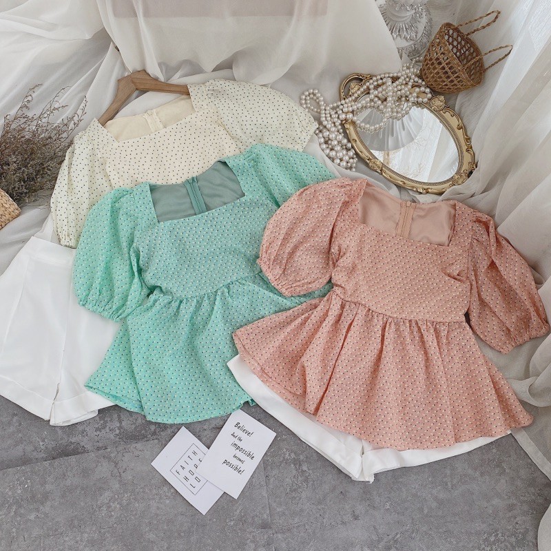 SET PEPLUM BI SHORT TRẮNG 3 MÀU