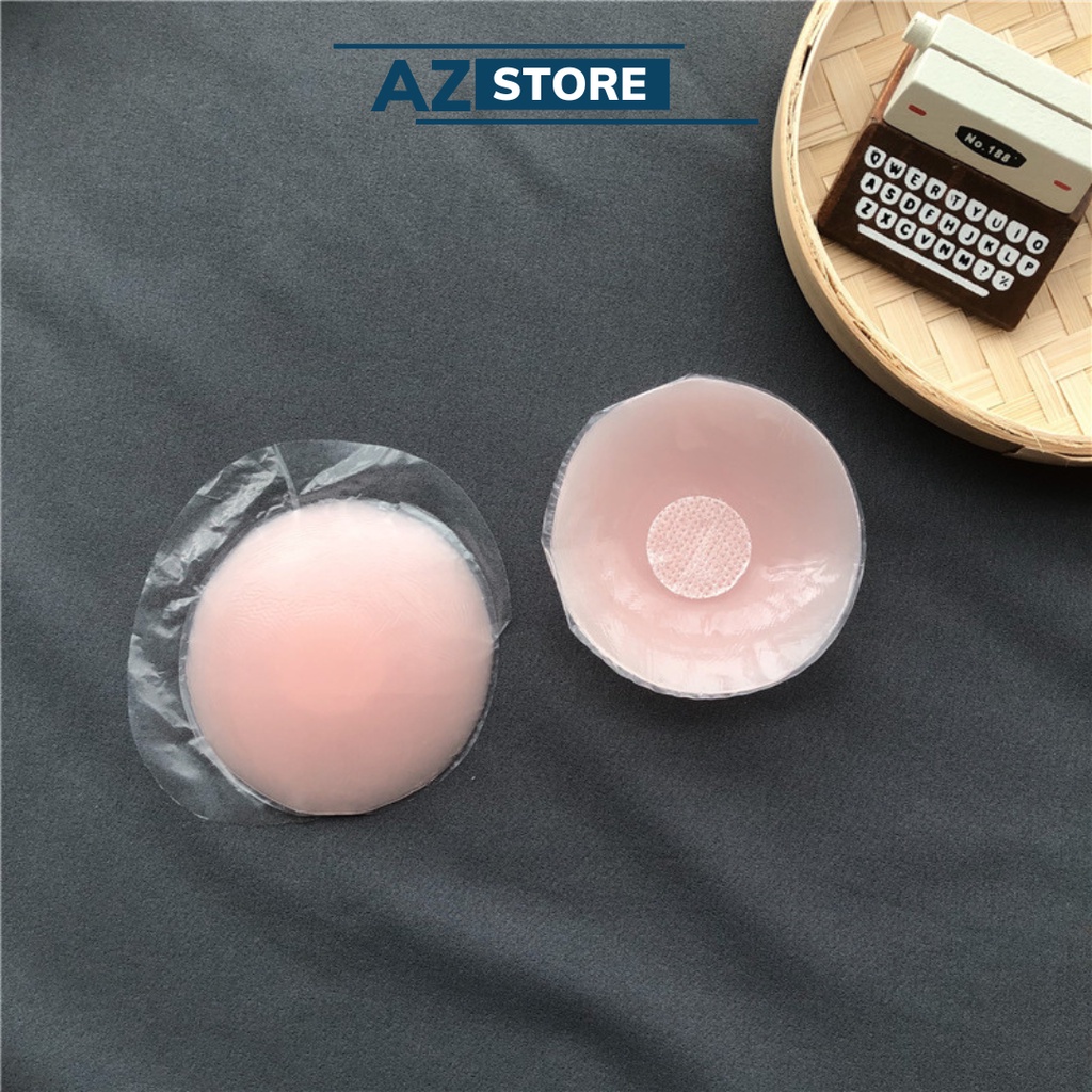 Cặp miếng dán ngực Silicon hình tròn nhũ hoa cao cấp siêu dính sử dụng nhiều lần - AZ Store