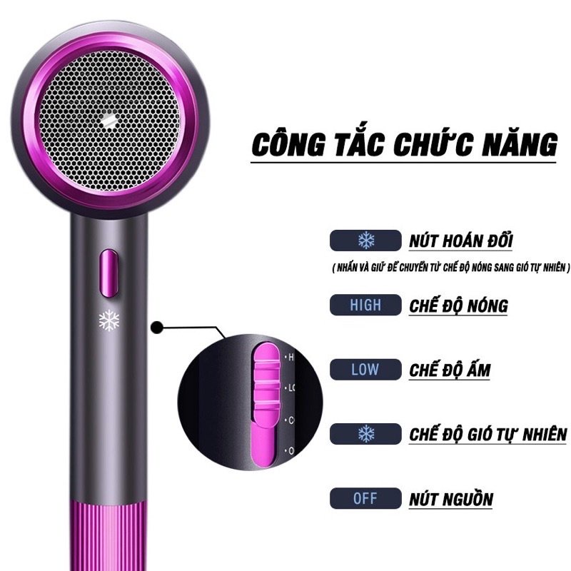 Máy Sấy Tóc RULAX 2 Chiều Ion Âm Chống Xơ Rối, Giữ Độ Ẩm Cho Tóc