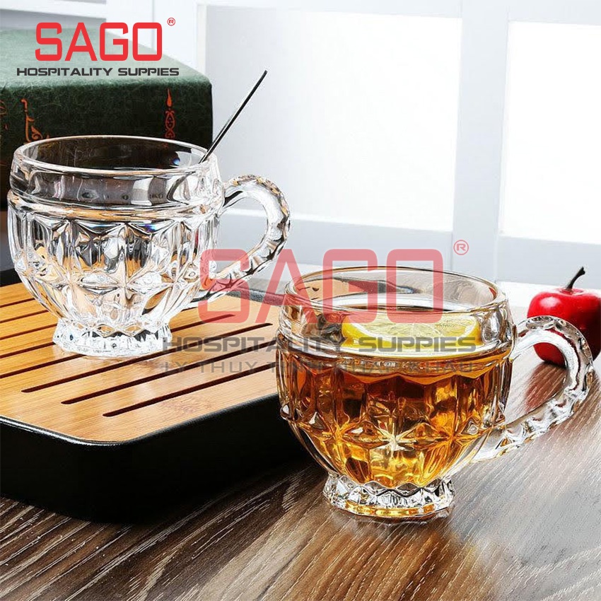 Ly Thủy Tinh , Cốc Thủy Tinh Có Quai Deli Tea glass | Tùy Chọn Dung Tích , Họa Tiết