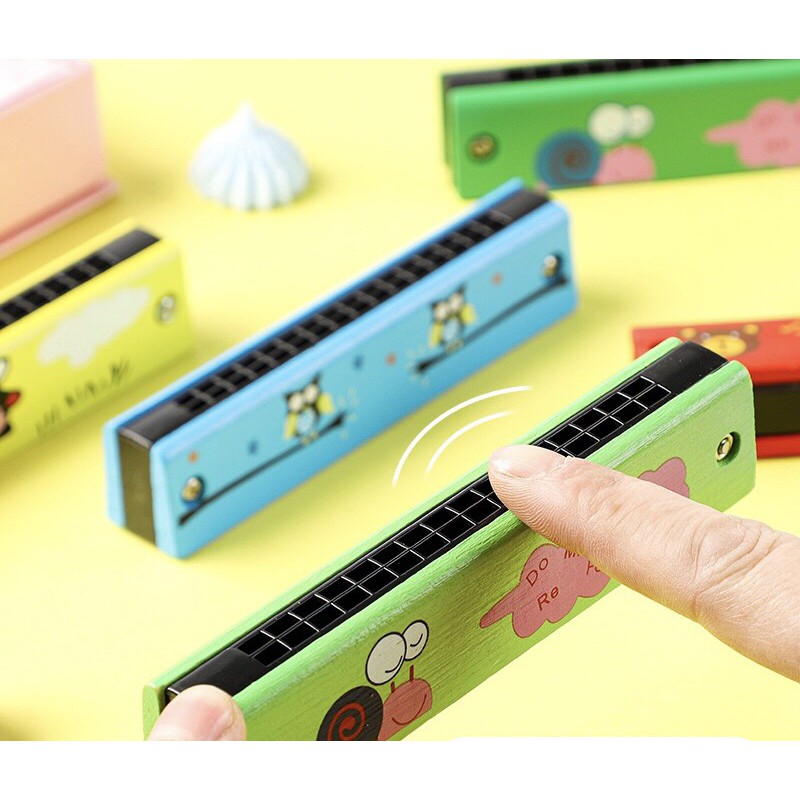 Đồ chơi âm nhạc kèn Harmonica bằng gỗ 16 lỗ cho bé
