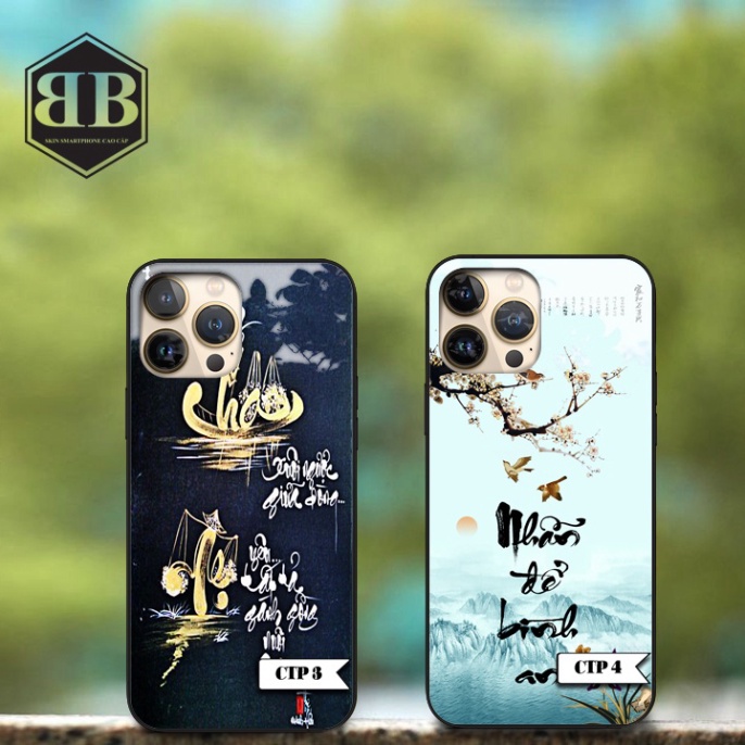 Ốp lưng kính cường lực Iphone 13 Pro / 13 Pro Max chữ thư pháp