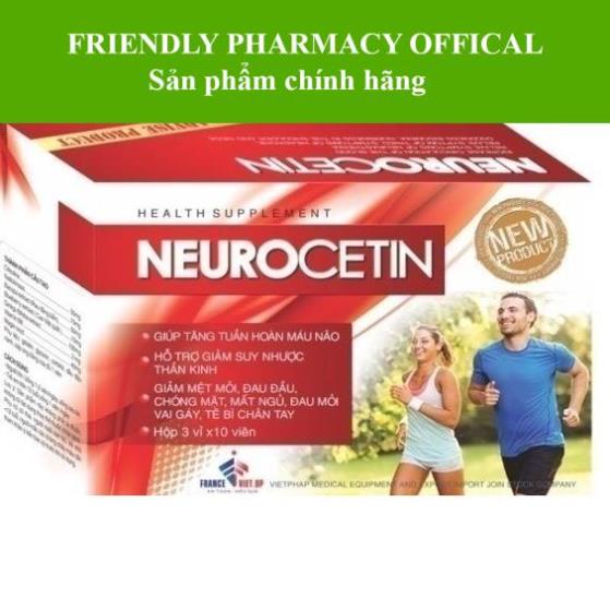 NEUROCETIN – Giúp tăng tuần hoàn não, giảm các triệu chứng mệt mỏi, đau đầu, chóng mặt, tê bì chân tay (30 viên)