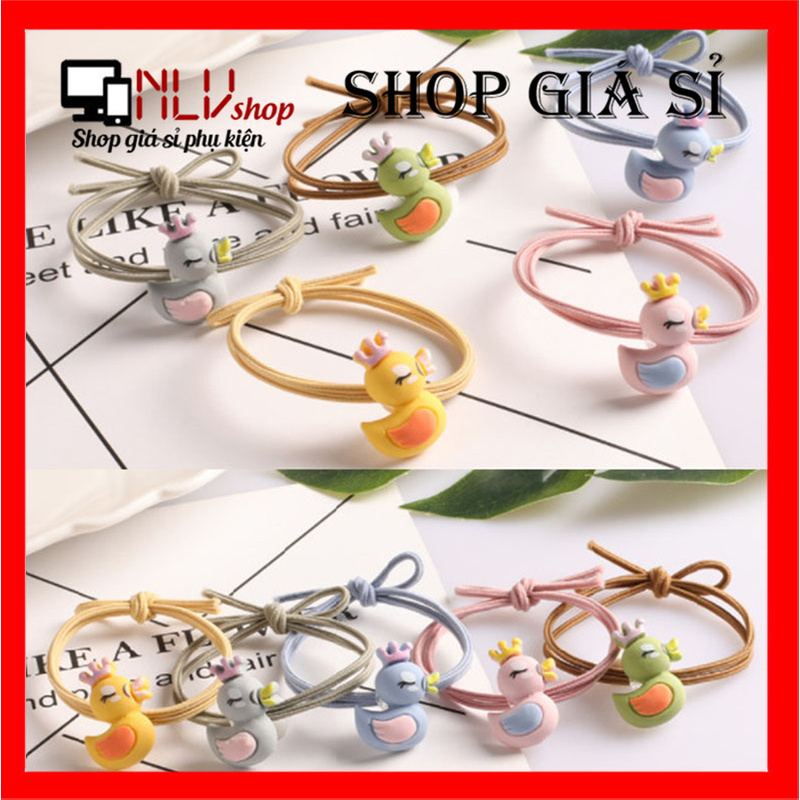 Thun Cột Tóc Con Zịt Vương Miệng Cho Bạn Gái