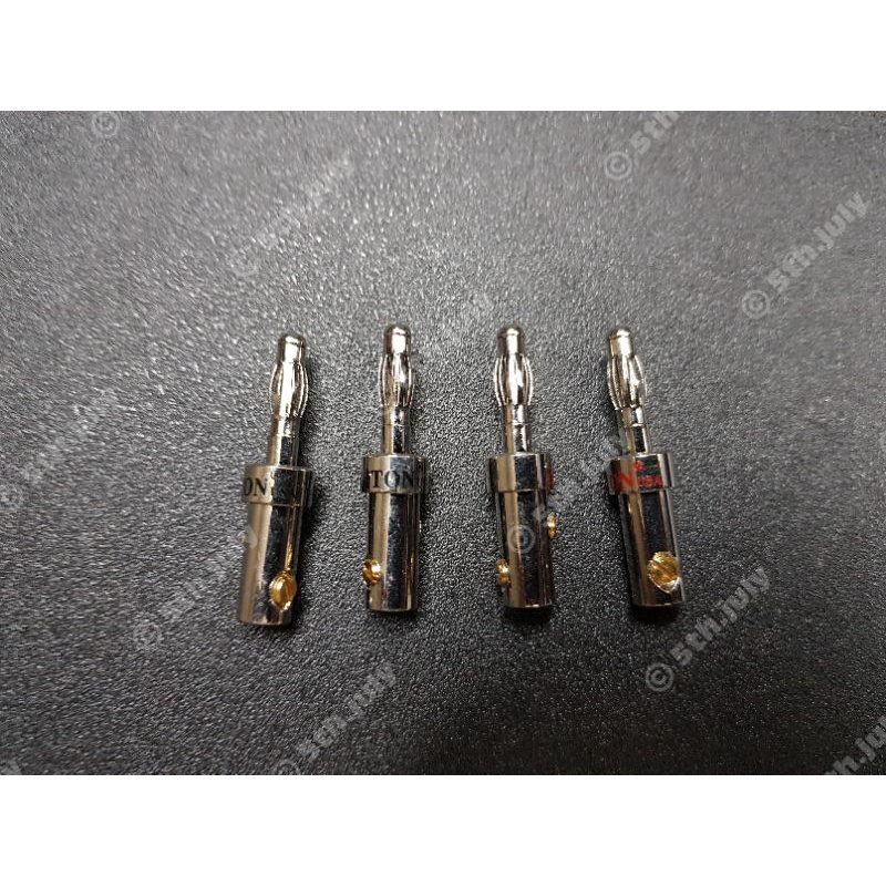 Bộ 4 Jack Bắp Chuối Liton USA Rodium chính hãng có in logo