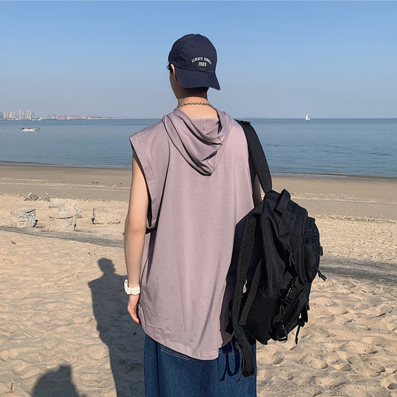 Áo hoodie không tay thời trang Hàn Quốc trẻ trung cá tính cho nam