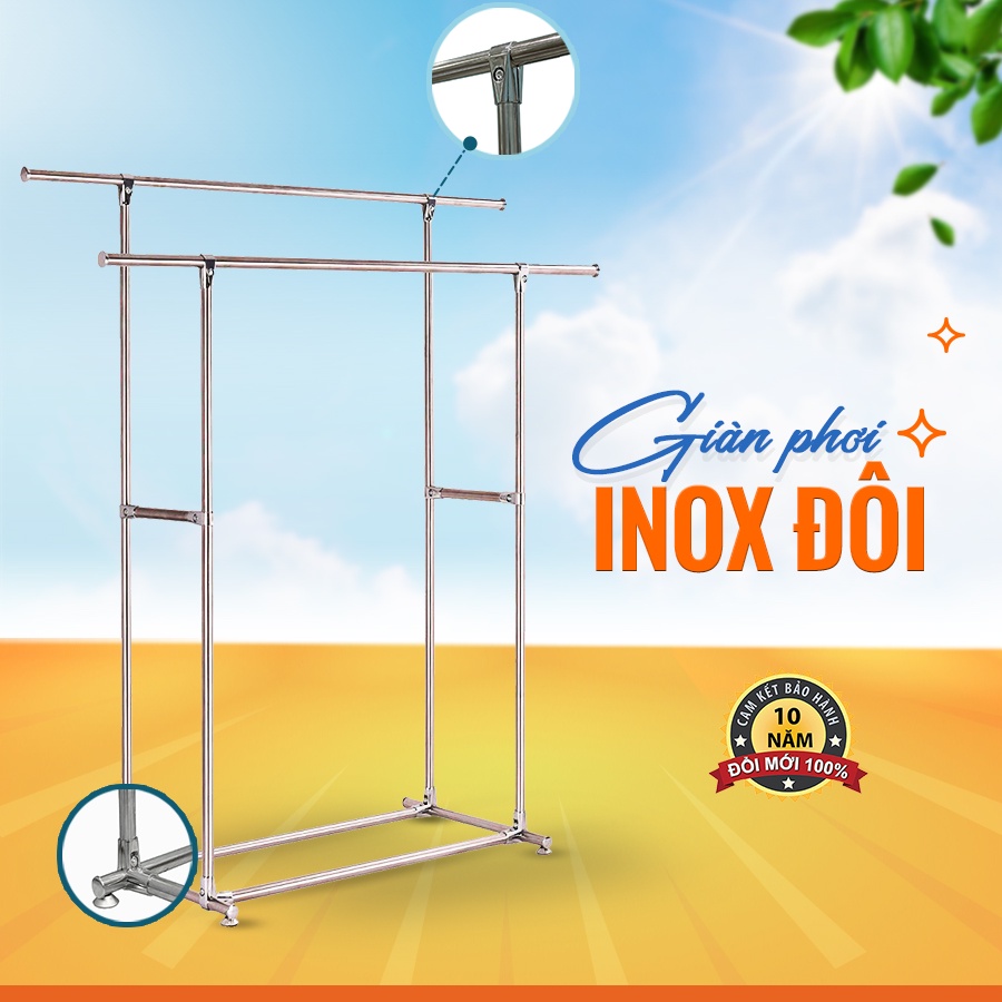 Giàn phơi inox đôi