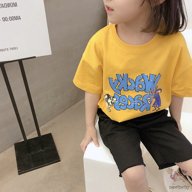 Áo Thun Ngắn Tay In Hoạt Hình Cho Bé