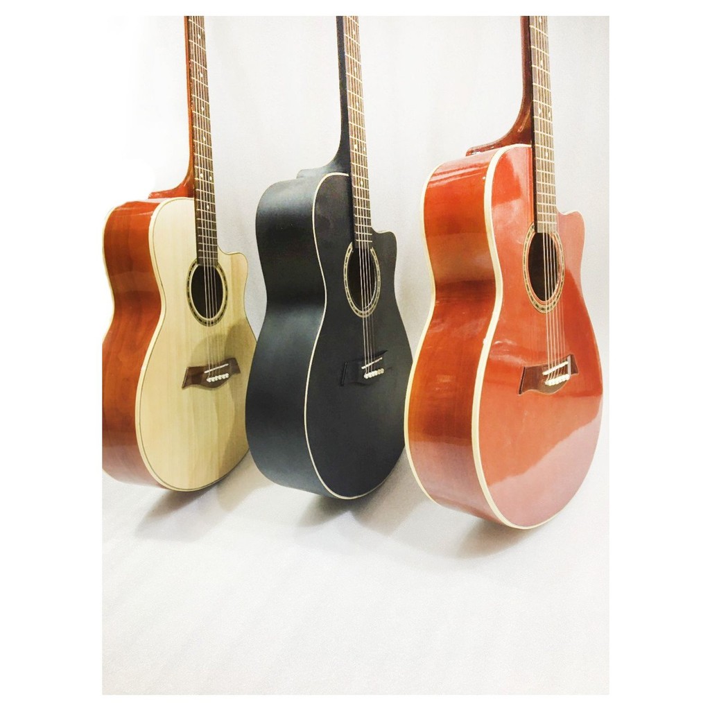 Đàn guitar acoustic xả kho, đàn guitar có ty, gỗ thịt mã ESCD180