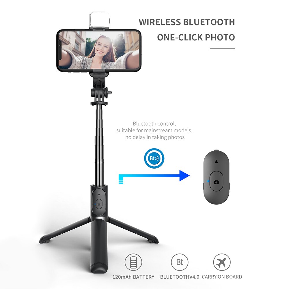 IPHONE ANDROID Gậy Chụp Ảnh Selfie Q02S Kết Nối Bluetooth Cho Điện Thoại