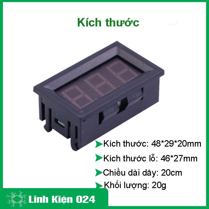 Vôn kế xoay chiều 0.56INCH màu đỏ 30-500VAC