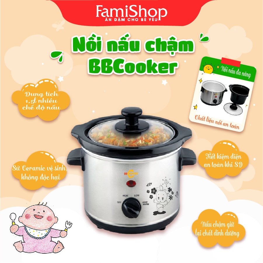 FamiShop Nồi nấu chậm BBCooker Hàn Quốc BS15 (1,5 lít)